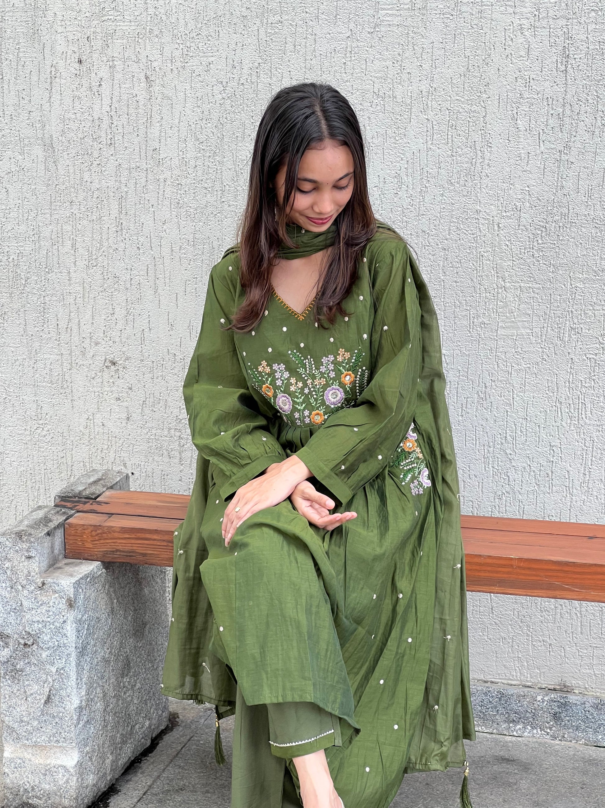 MAL CHANDERI STITCHED SUIT