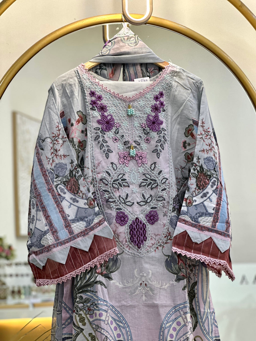 Cotton Embroidered Stitched Suit