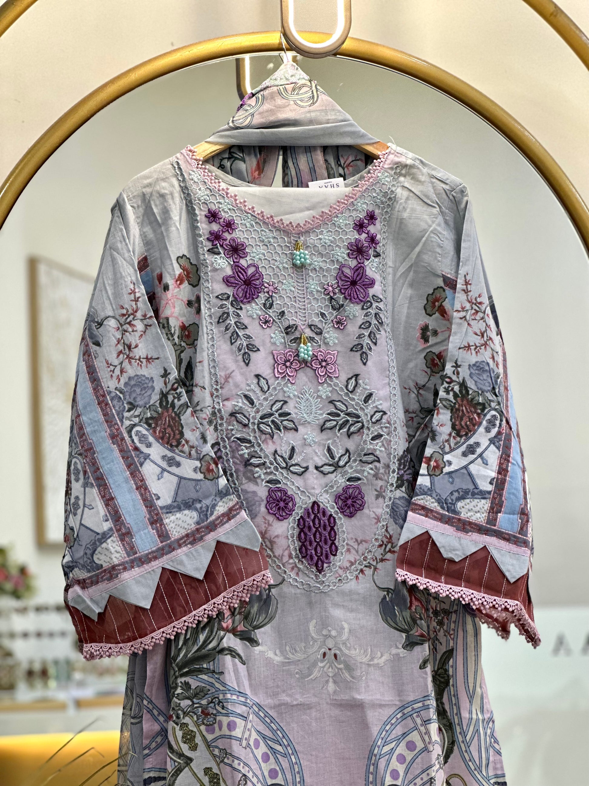 Cotton Embroidered Stitched Suit