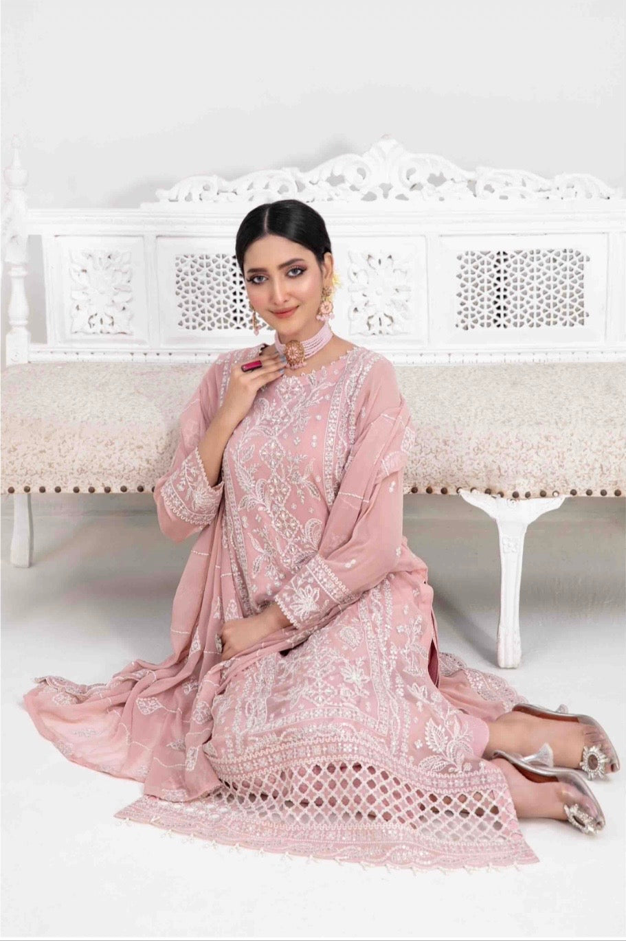 Rashieka Stitched party wear|pink