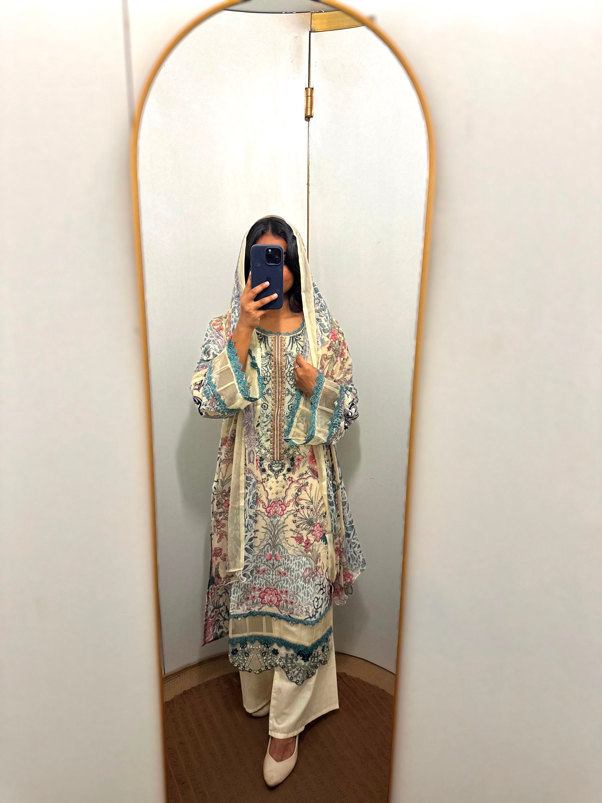Cotton Embroidered Stitched Top