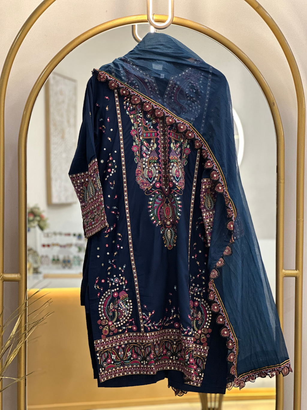 Rayon Embroidered Party wear Stitched Suit
