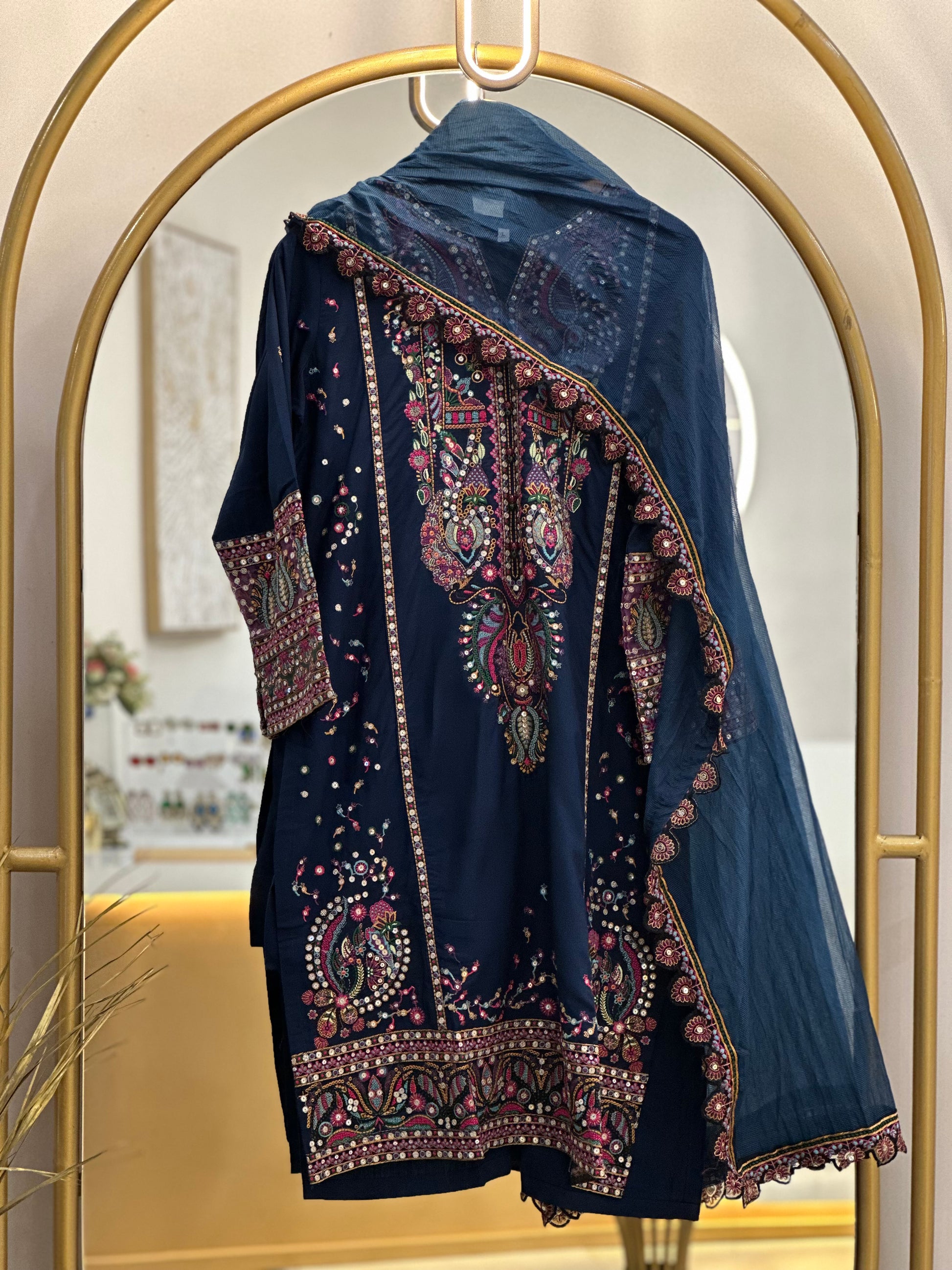 Rayon Embroidered Party wear Stitched Suit