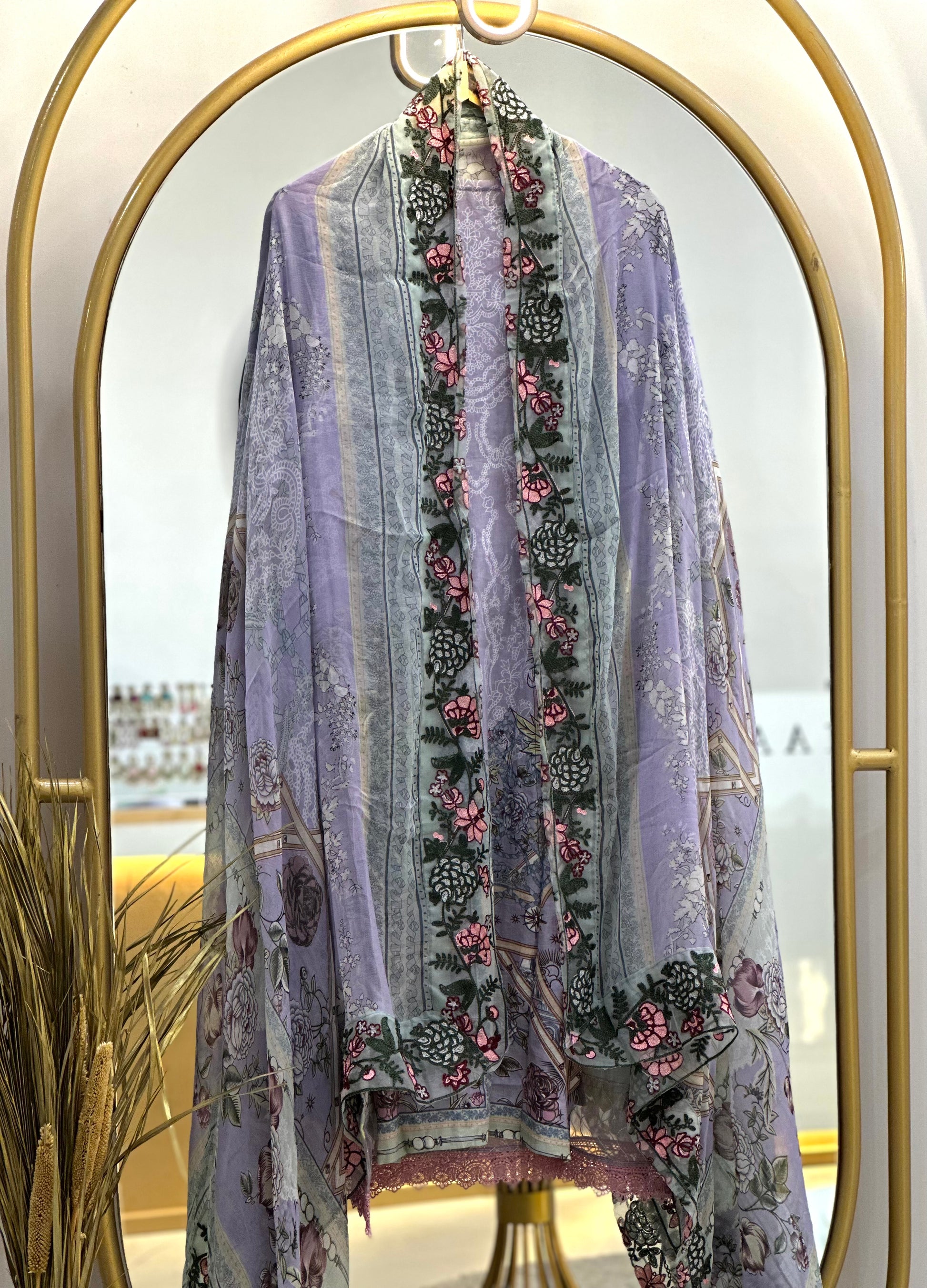 Cotton Embroidered Stitched Suit