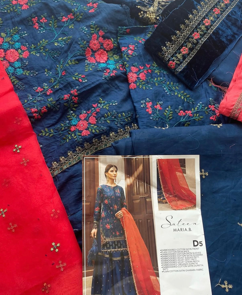 Maria B Sateen Luxury Unstitched