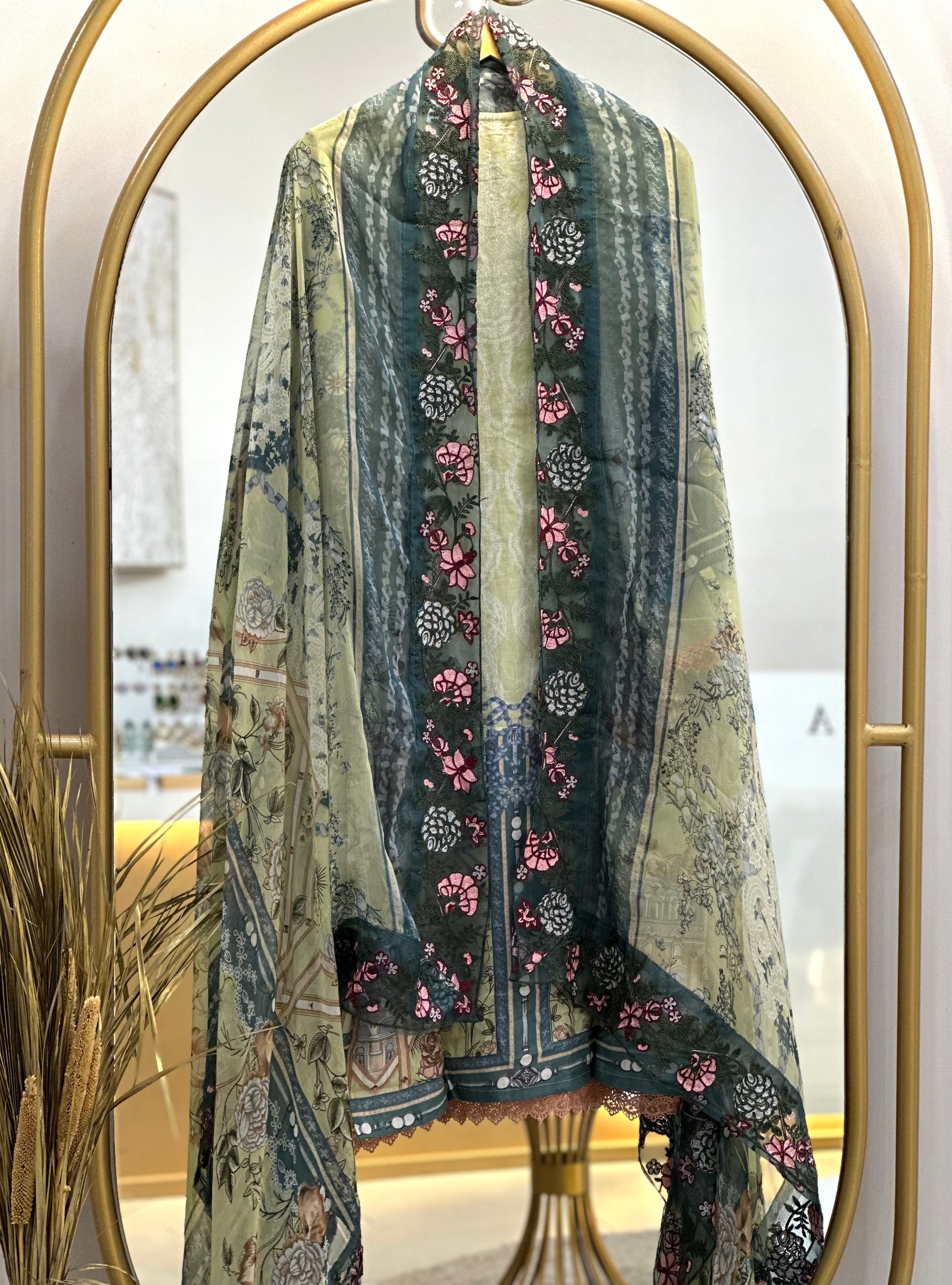 Cotton Embroidered Stitched Suit