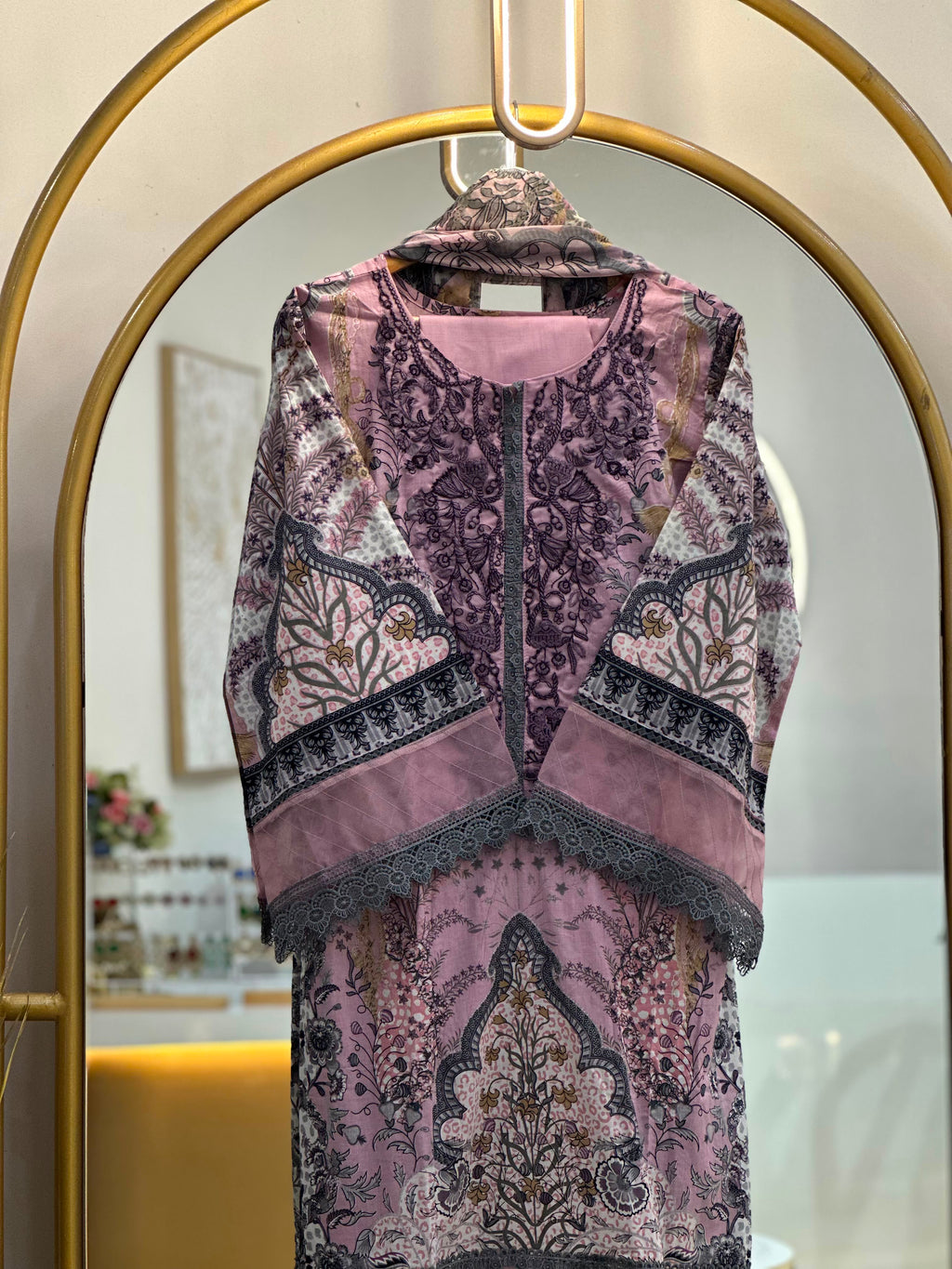 Cotton Embroidered Stitched Suit