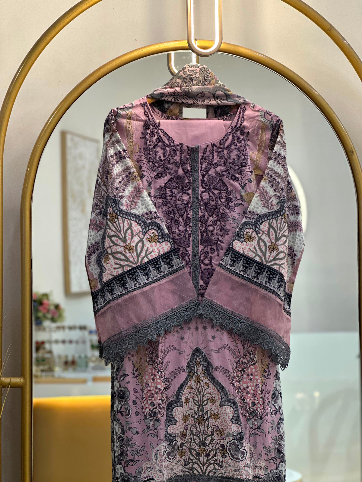 Cotton Embroidered Stitched Suit