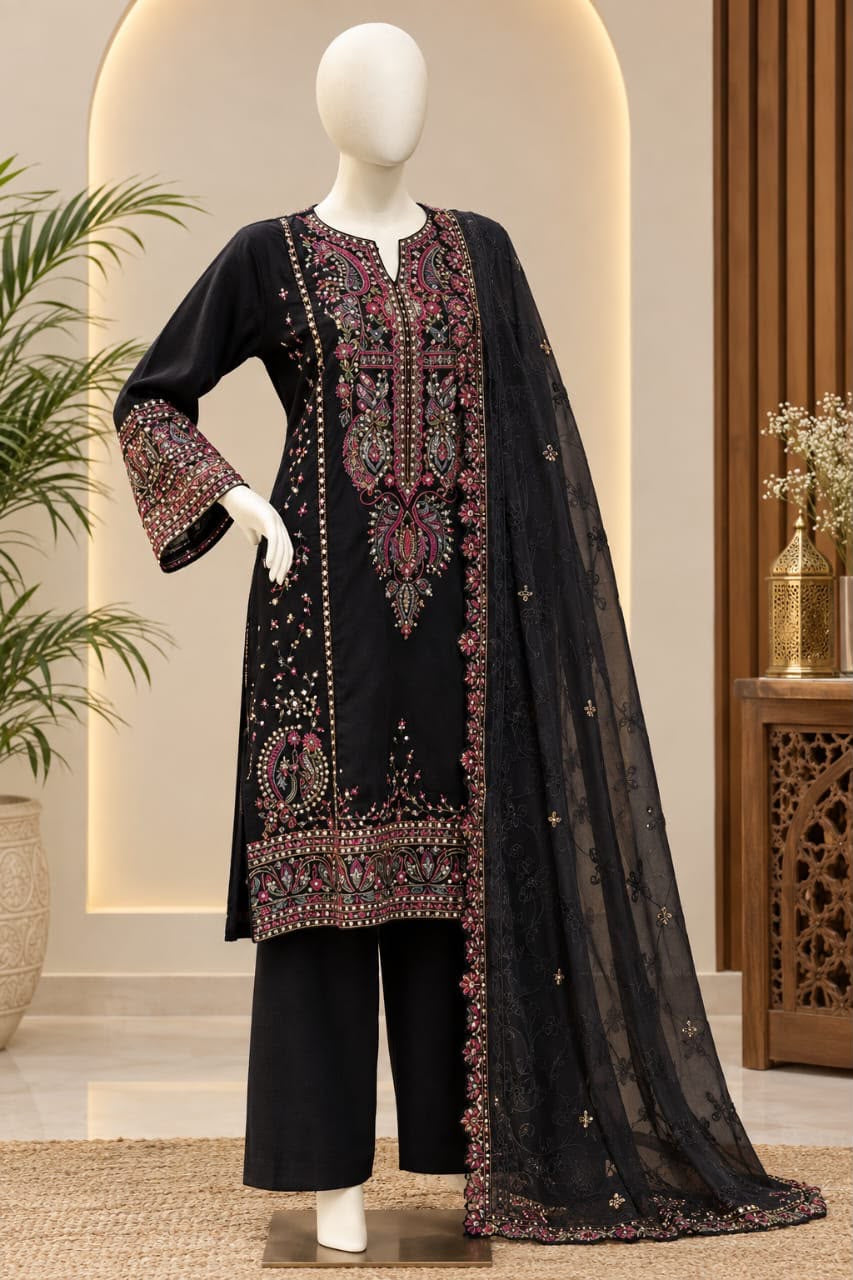 Rayon Embroidered Party wear Stitched Suit