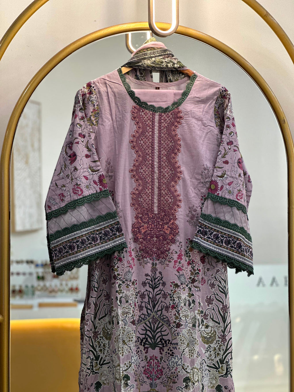 Cotton Embroidered Stitched Suit