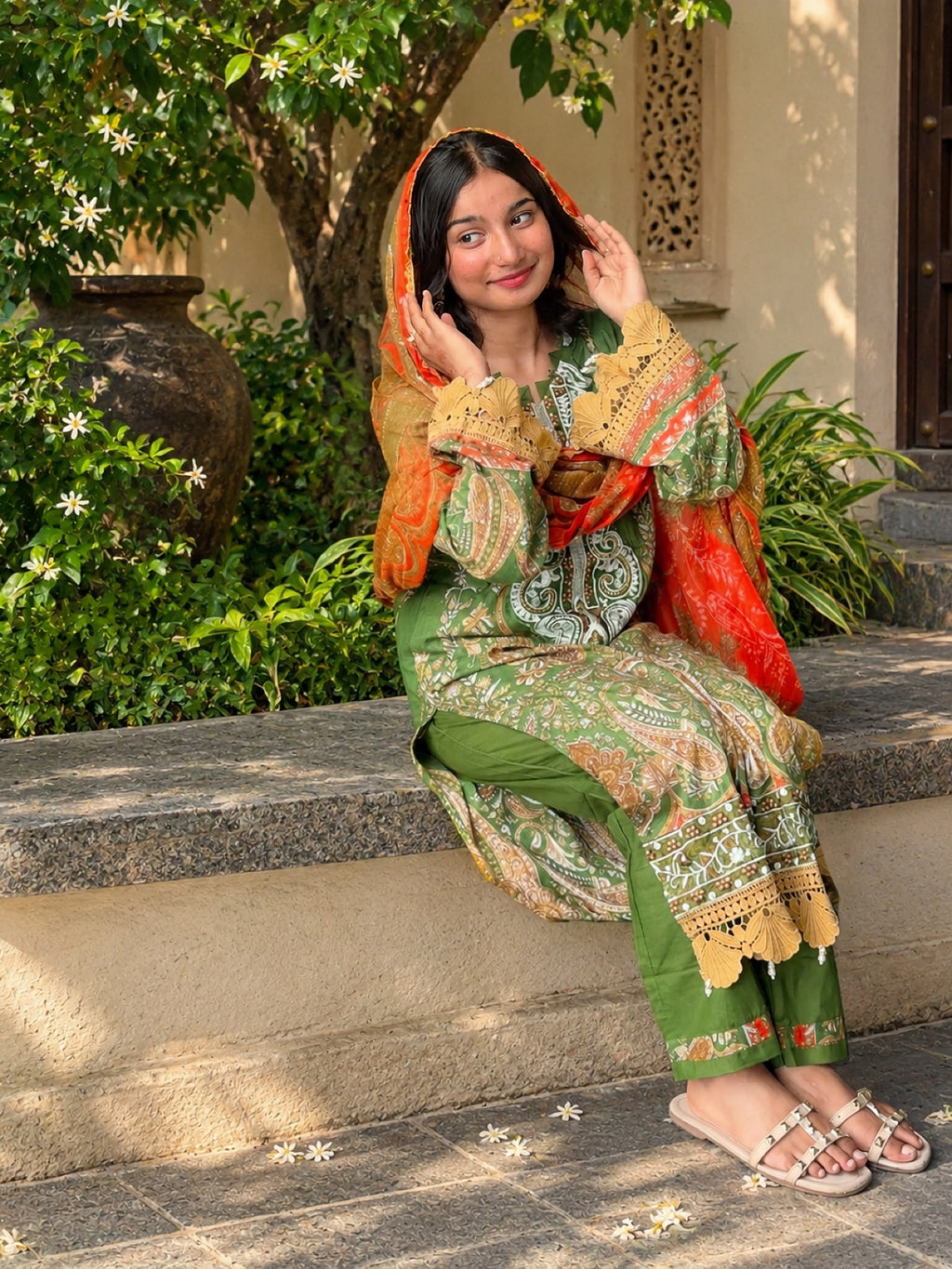 Cotton Embroidered Stitched Suit