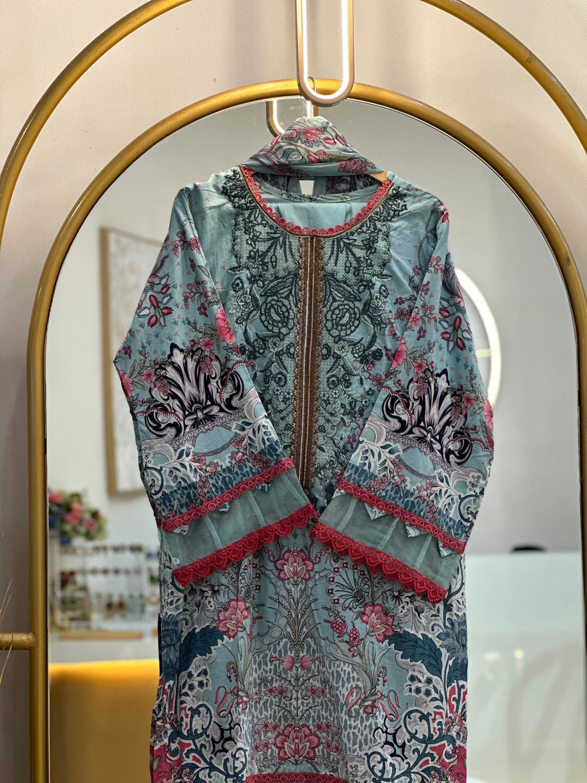 Cotton Embroidered Stitched Suit