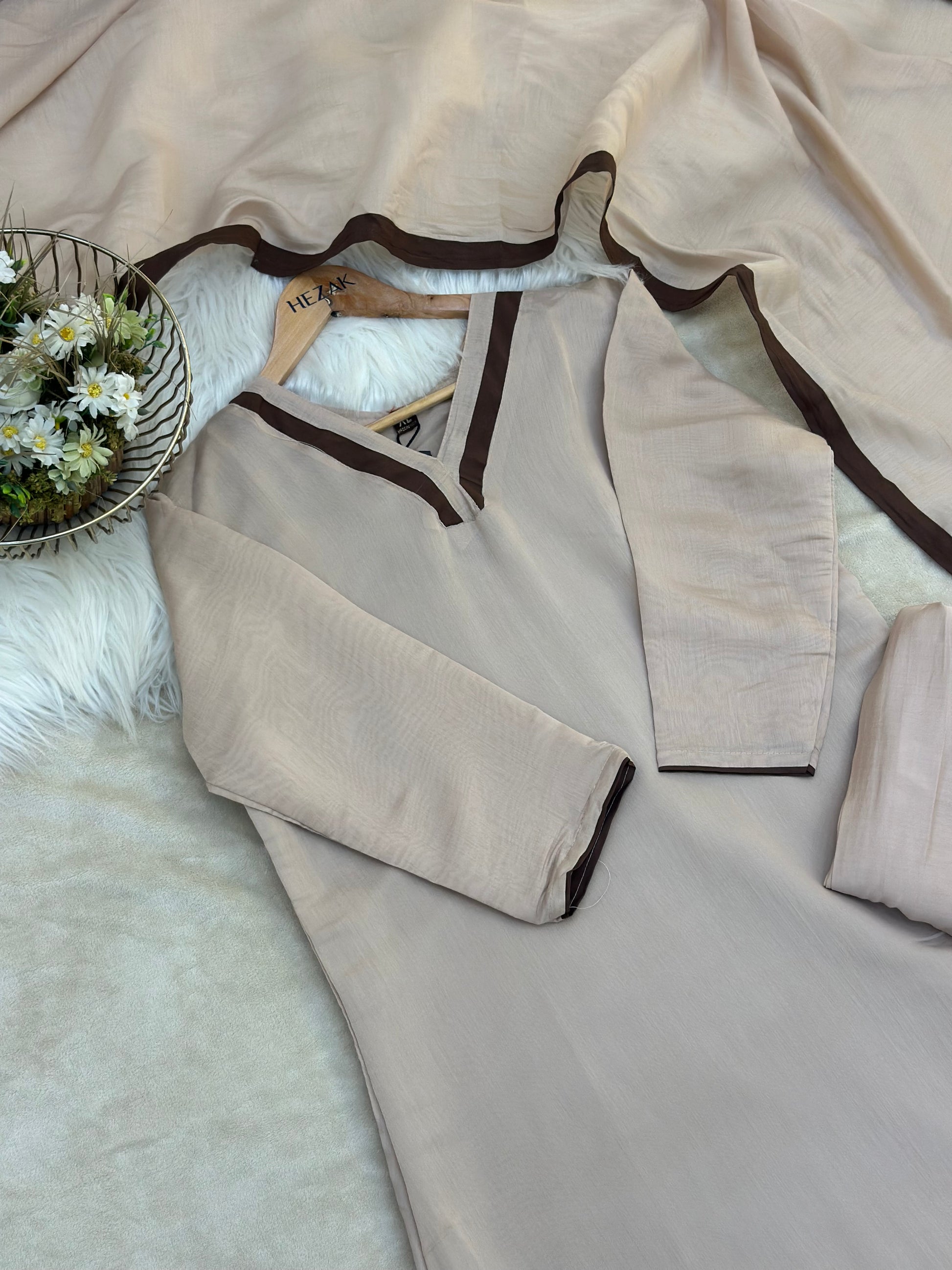 Mal Chanderi Stitched Suit