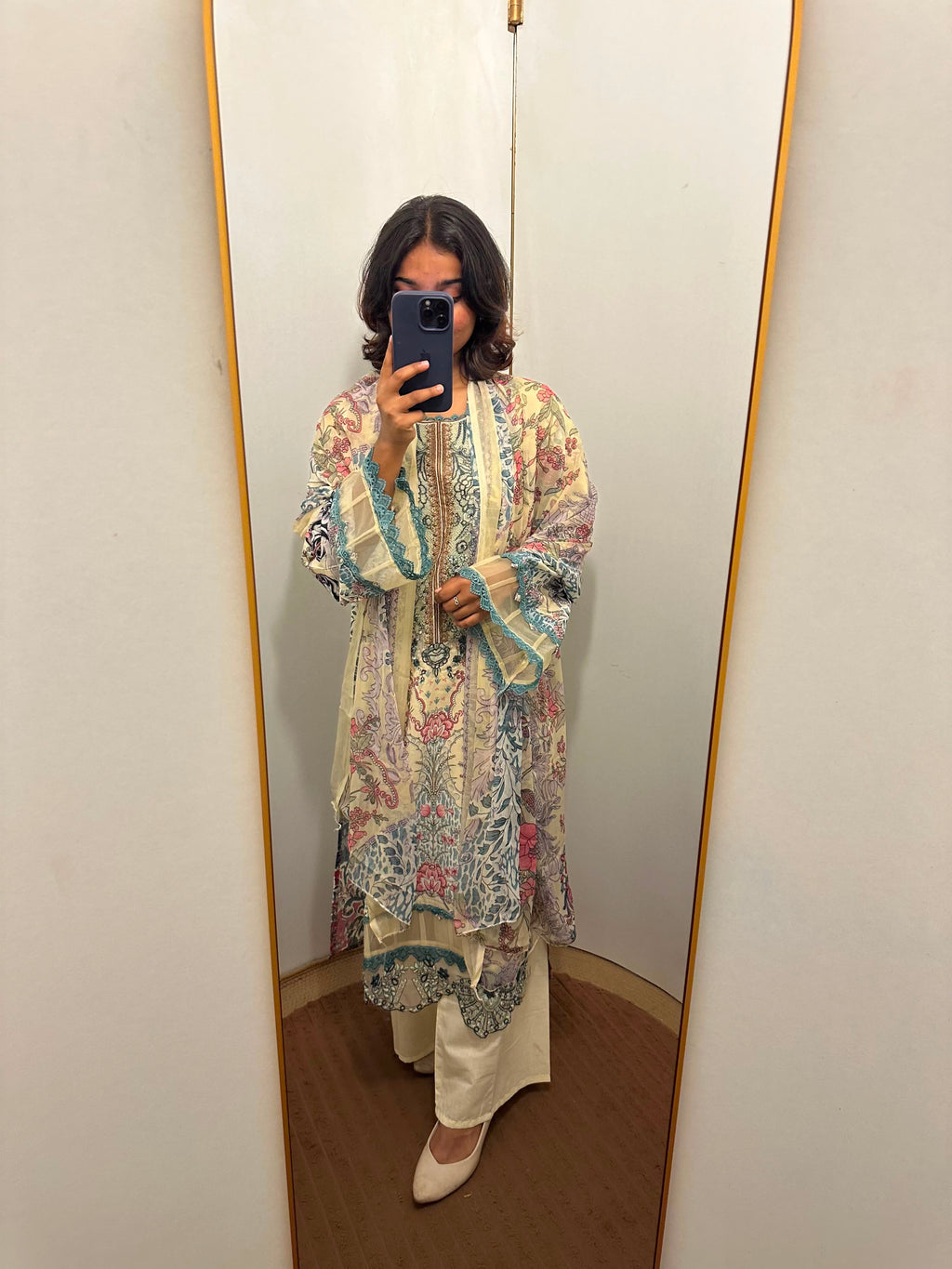 Cotton Embroidered Stitched Top