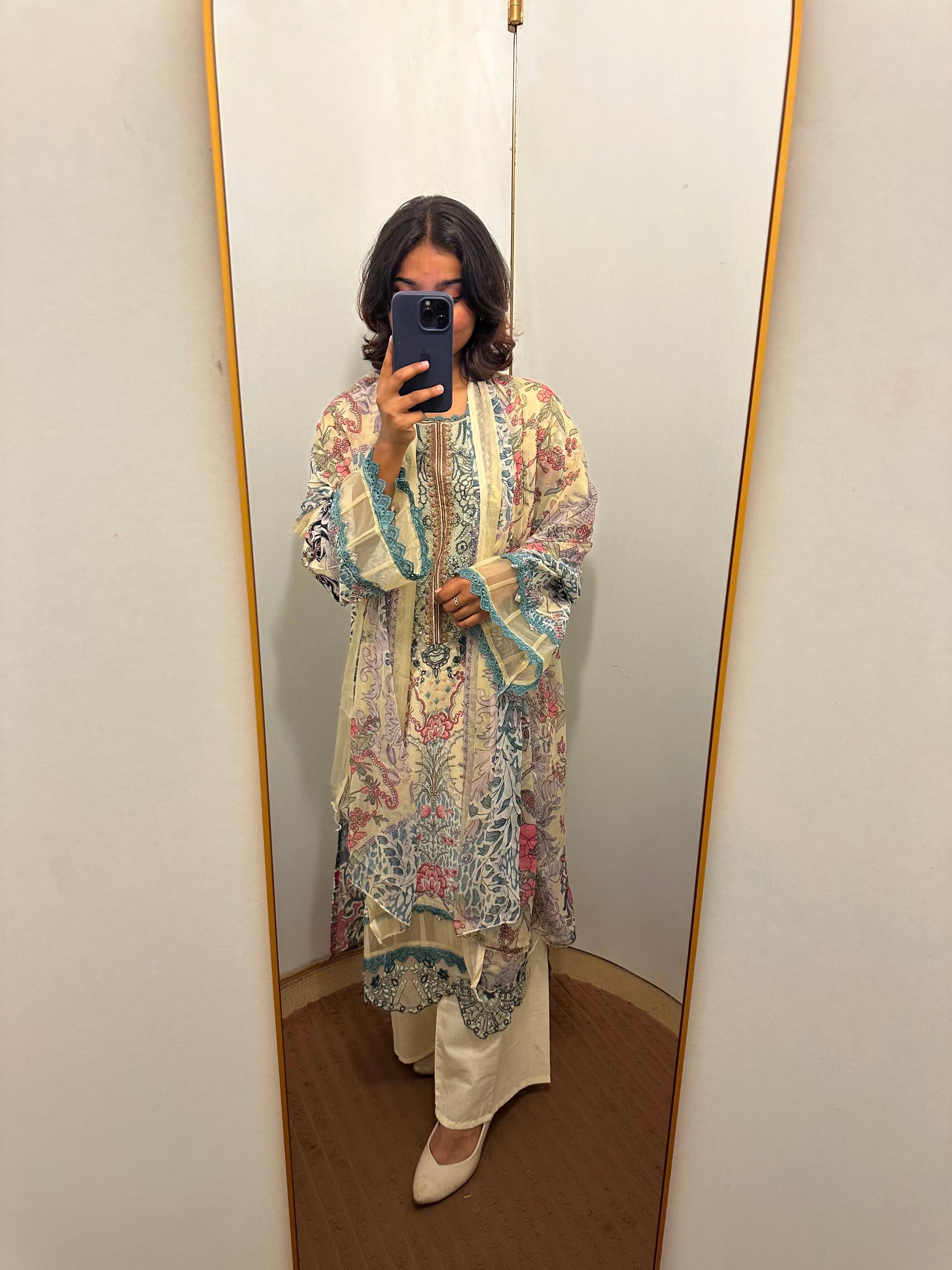 Cotton Embroidered Stitched Top