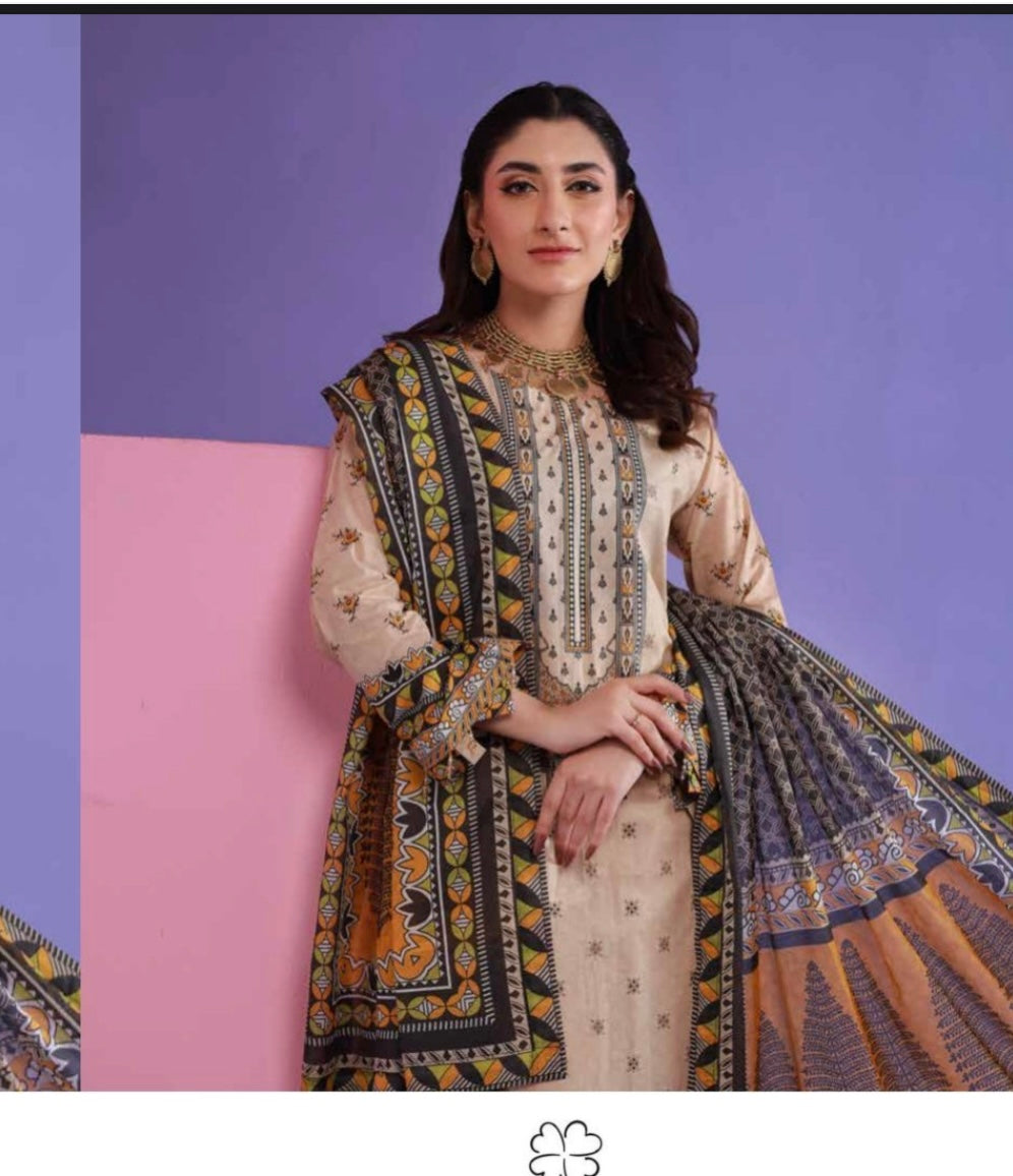 Roha Unstitched Digital Printed 3 Piece Suit