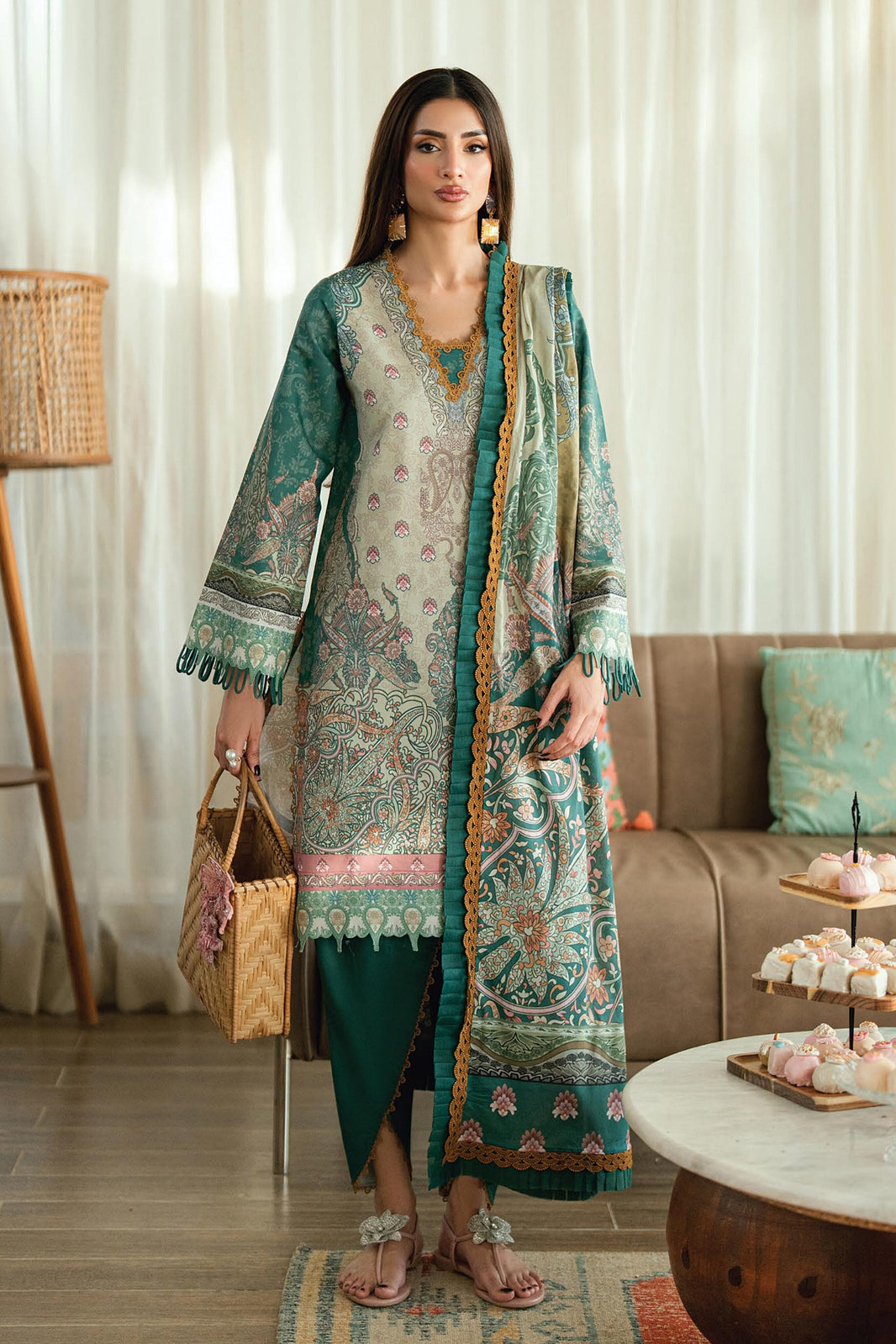 Jade Urbane Lawn Print Unstitched