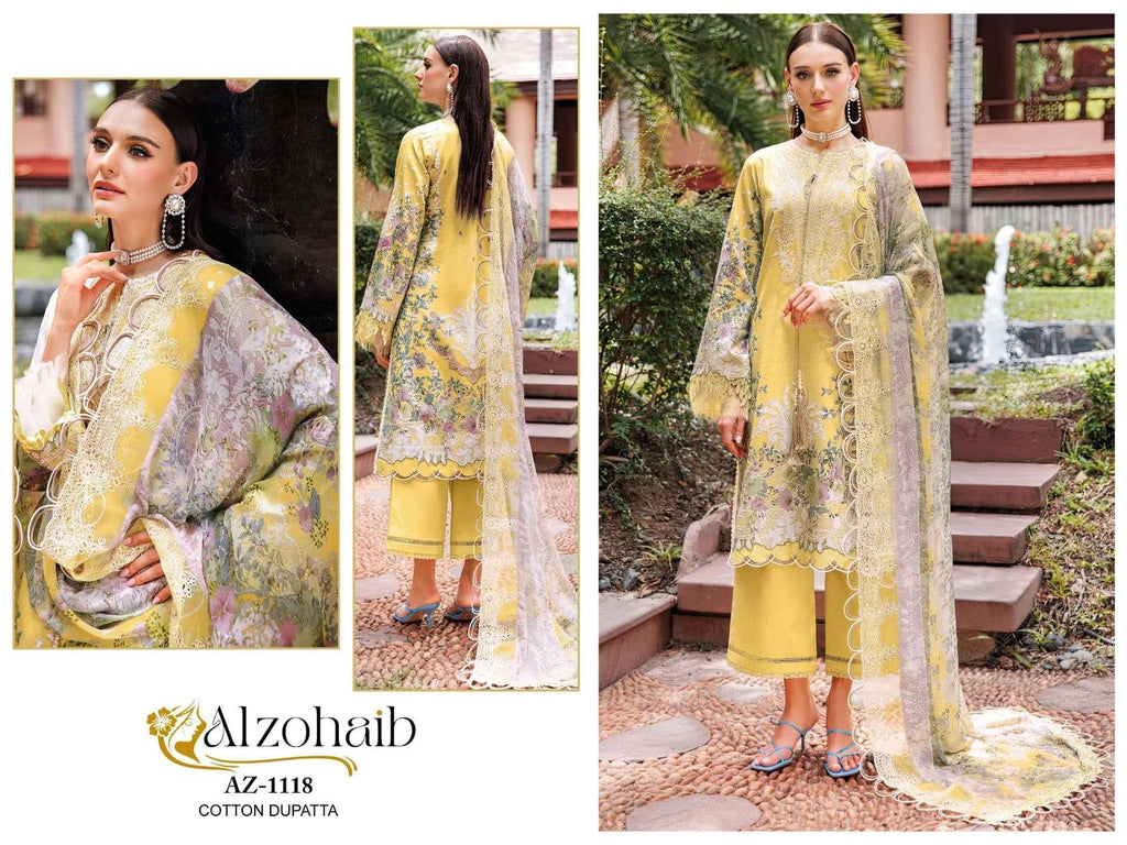 PURE COTTON PRINT HEAVY EMBROIDERED PATCH PAKISTANI SALWAR UNSTITCHED SUIT