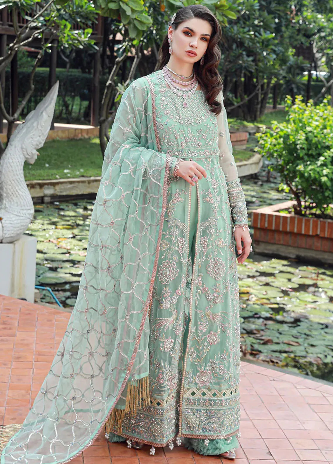 Ermina By Ezra Embroidered Organza Suit Unstitched 4 Piece