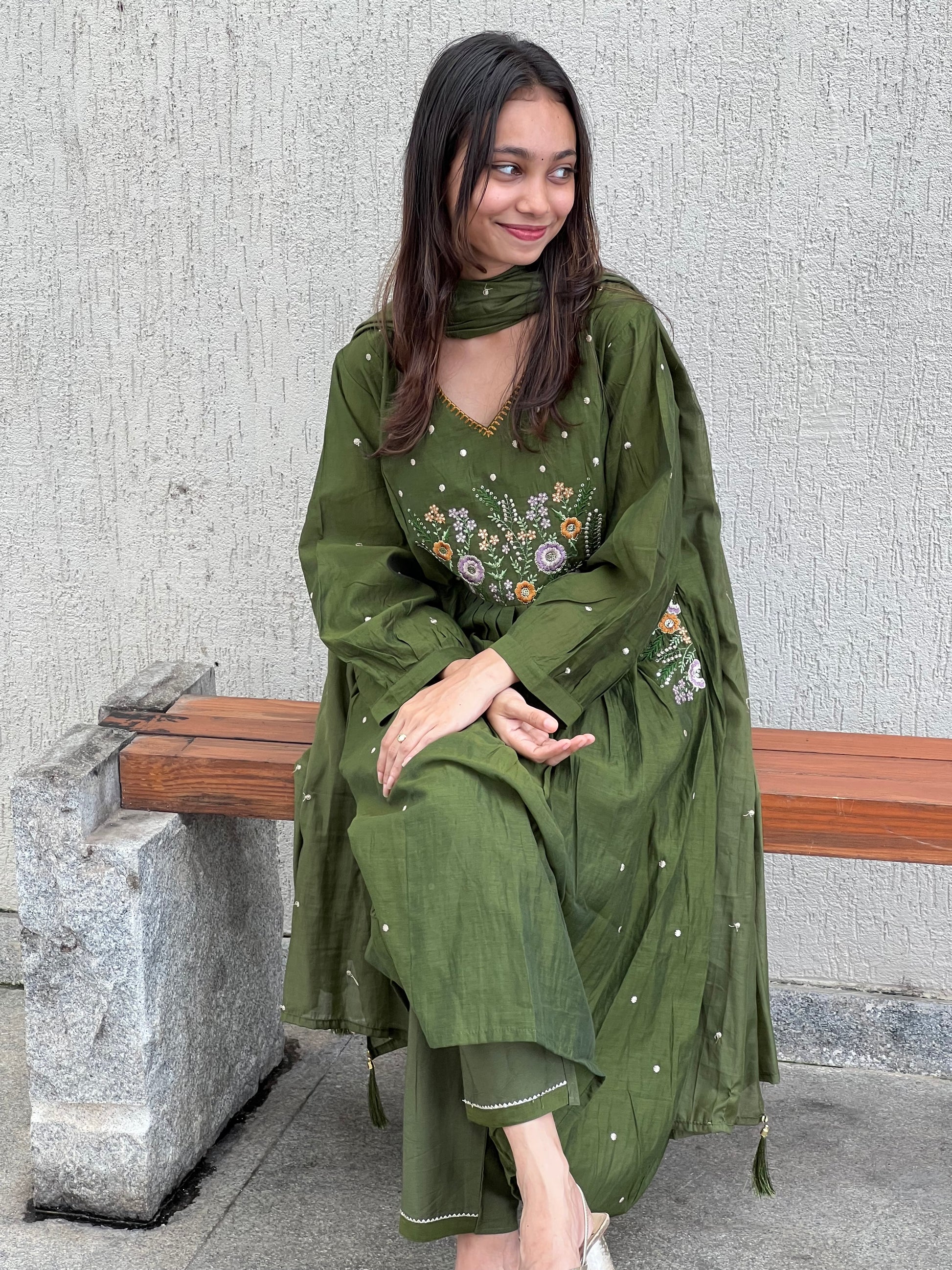 MAL CHANDERI STITCHED SUIT