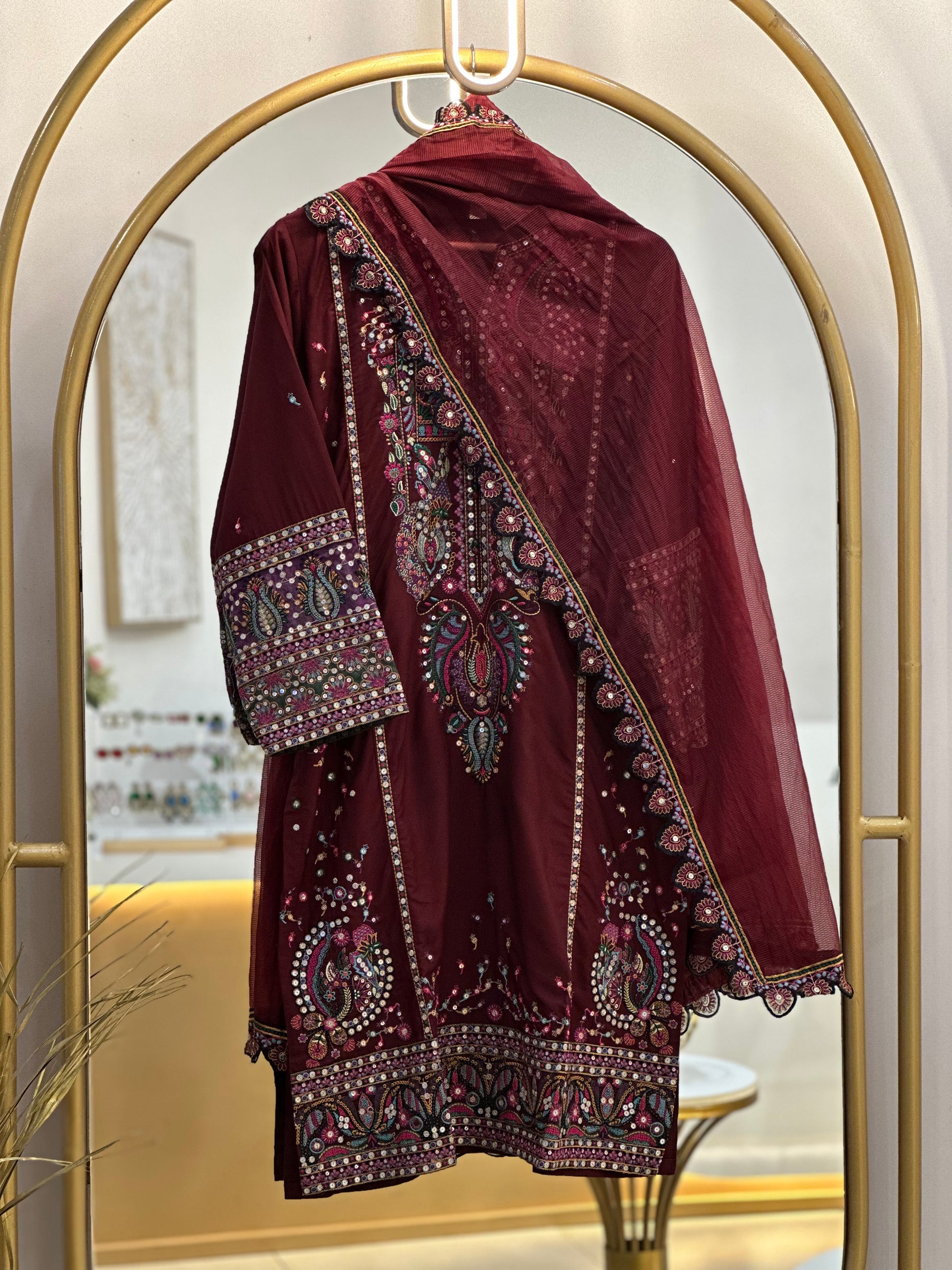 Rayon Embroidered party wear stuit