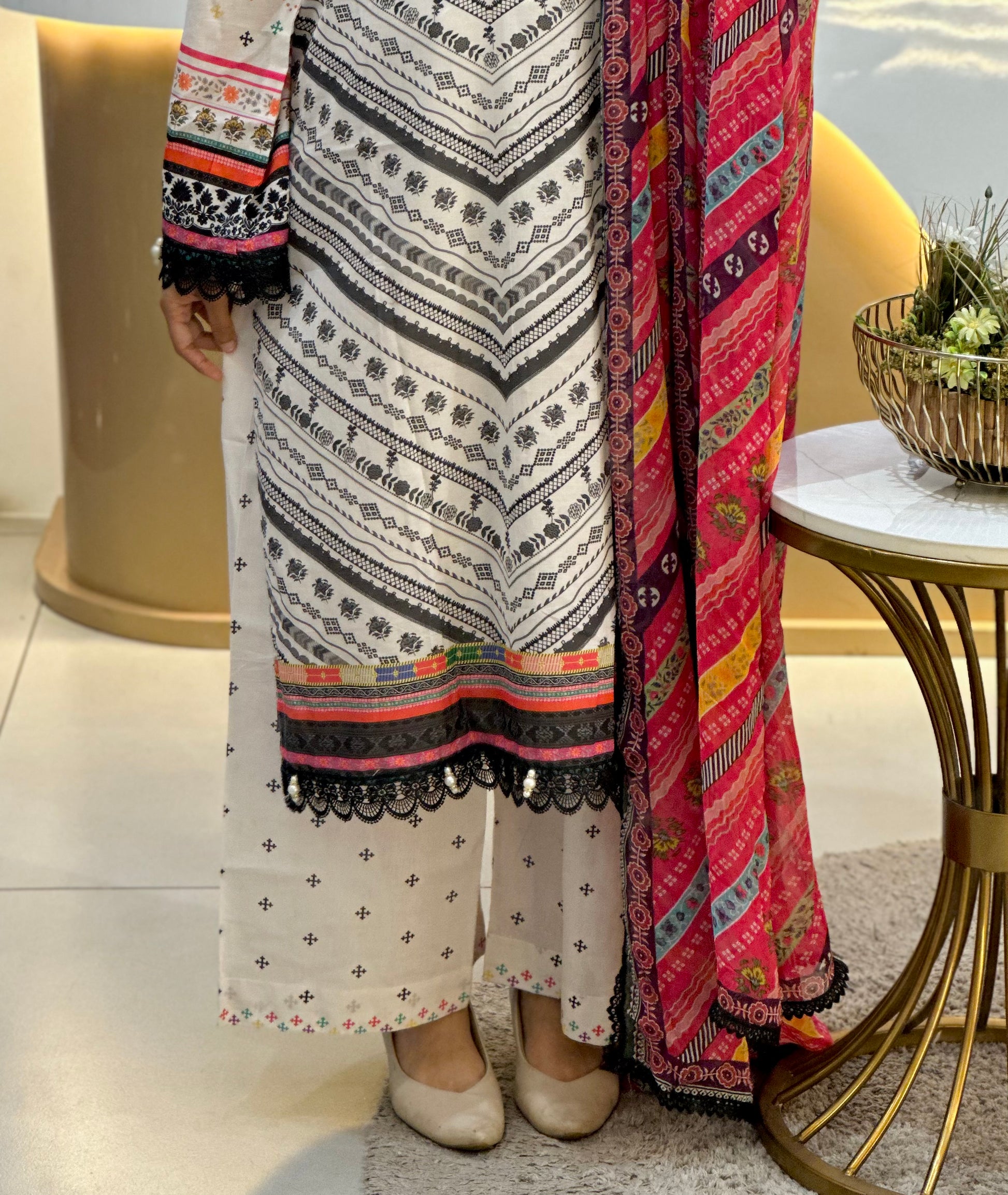 Stitched Lawn suit