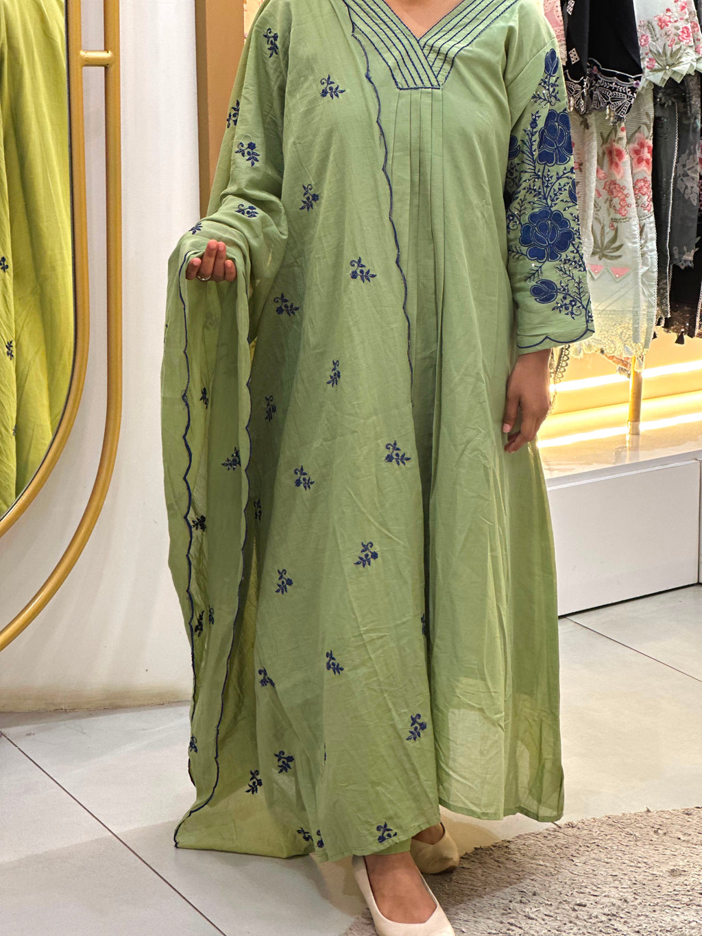 Embroidered Cotton Dress Set