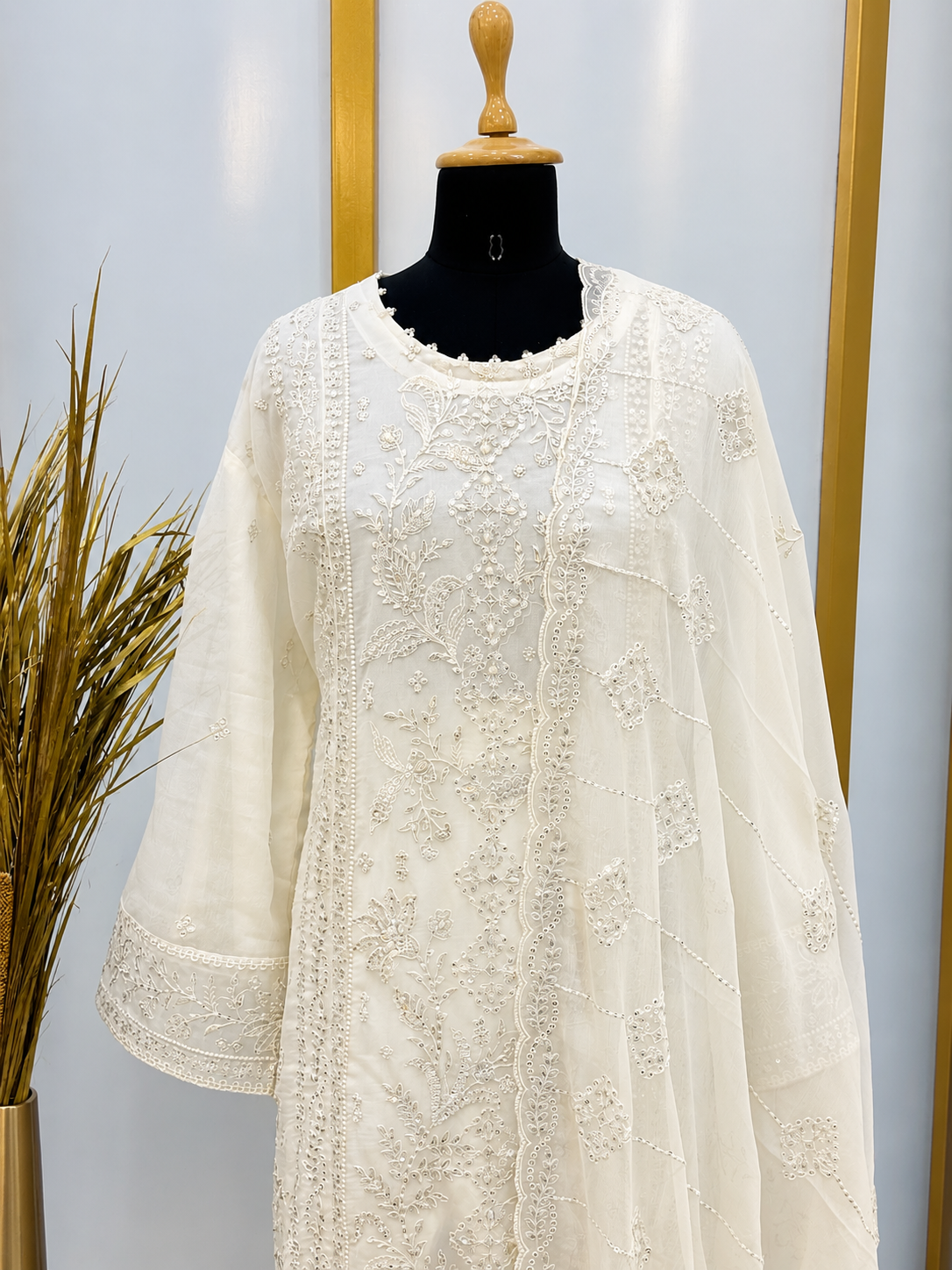 Rashieka stitched Party wear|white