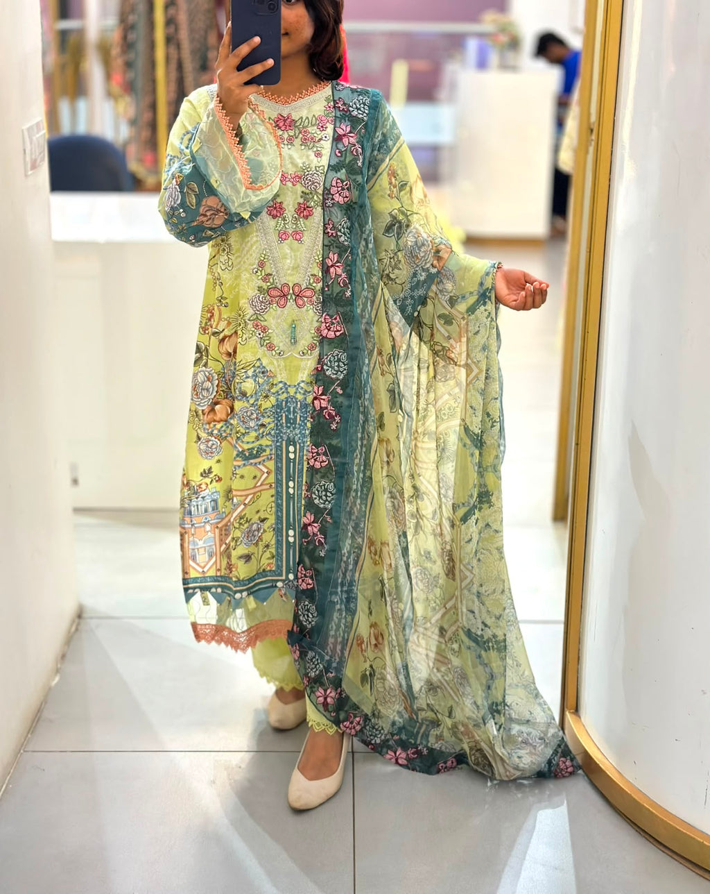 Cotton Embroidered Stitched Suit