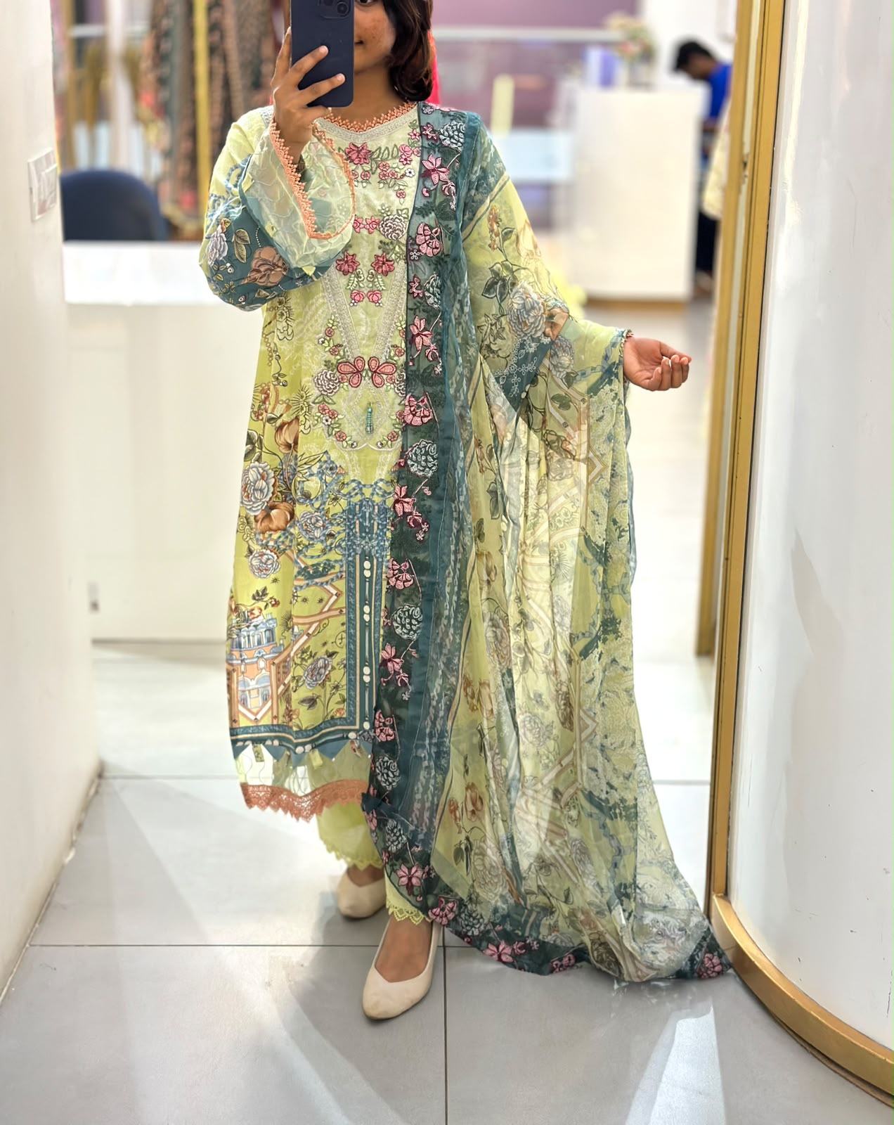 Cotton Embroidered Stitched Suit