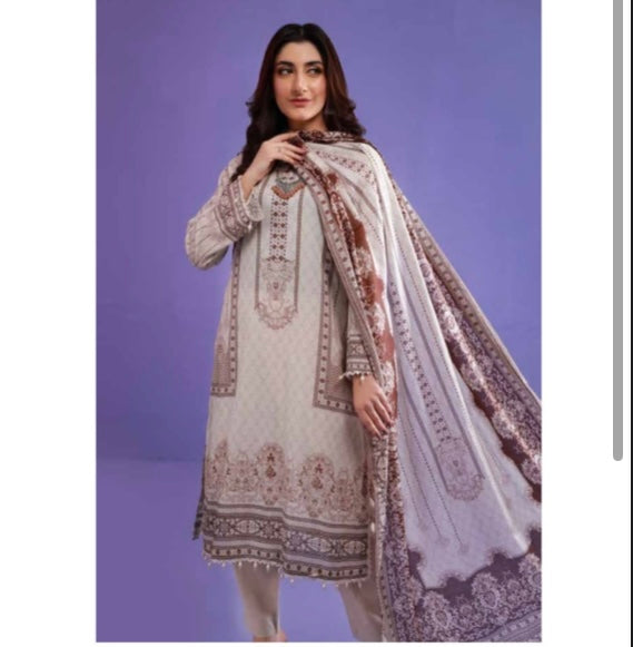 Roha Unstitched Digital Printed 3  Piece Lawn Suit