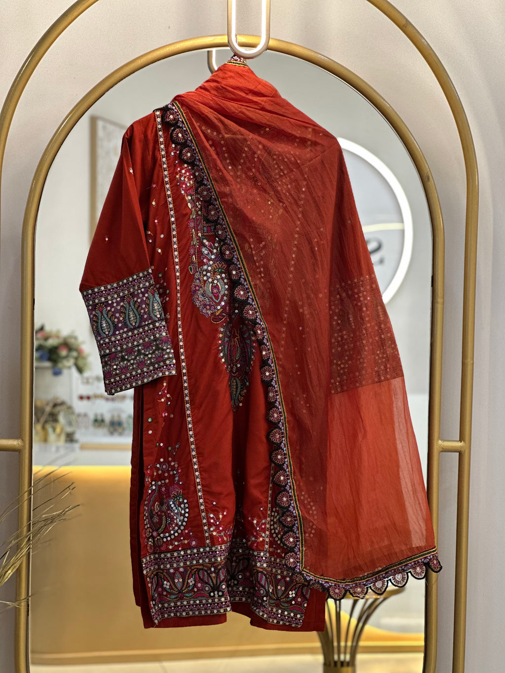 Rayon Embroidered Party wear Stitched Suit