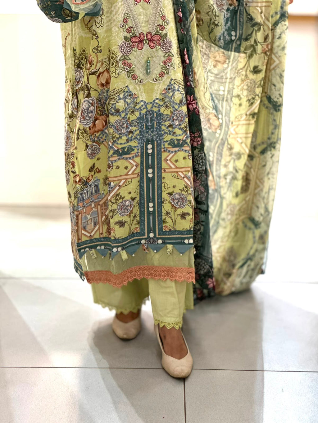 Cotton Embroidered Stitched Suit