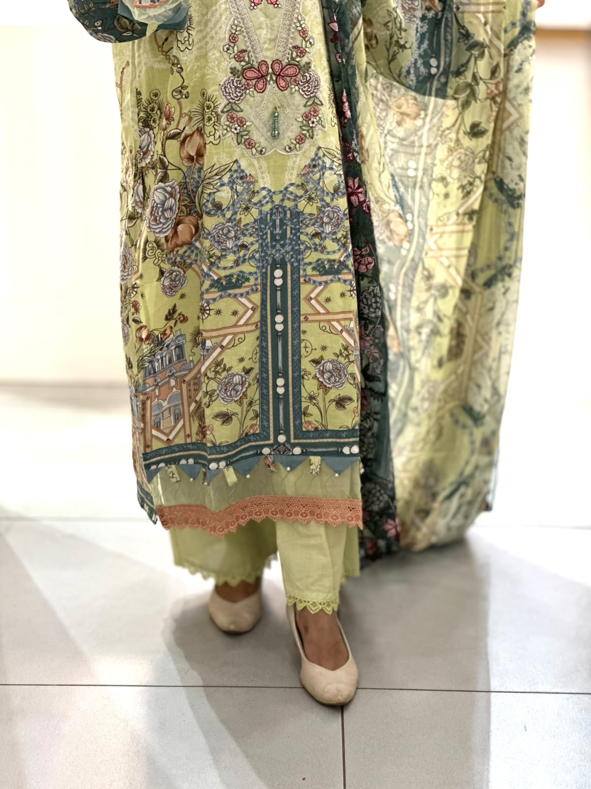 Cotton Embroidered Stitched Suit