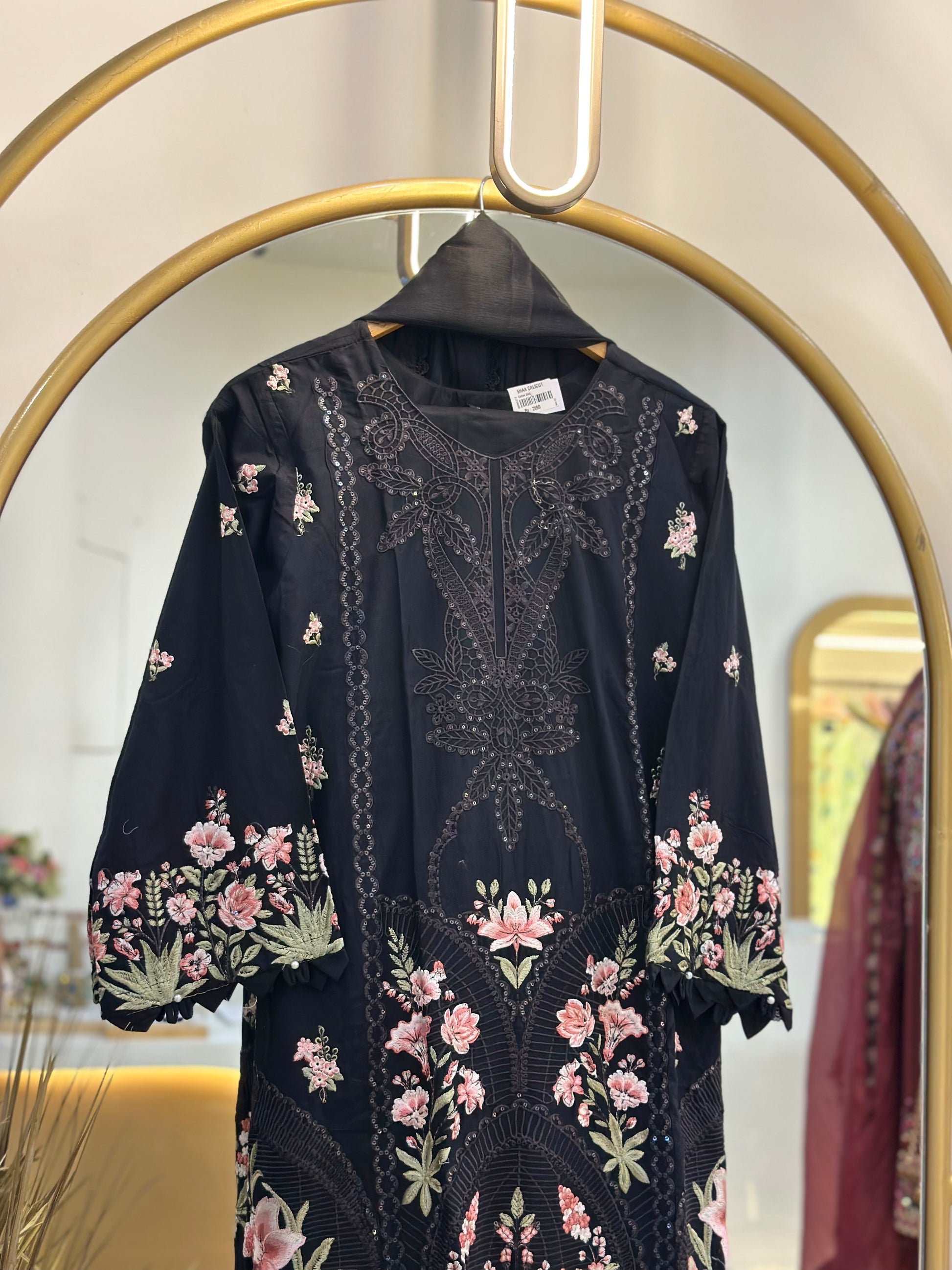 Embroidered Cotton Stitched Suit