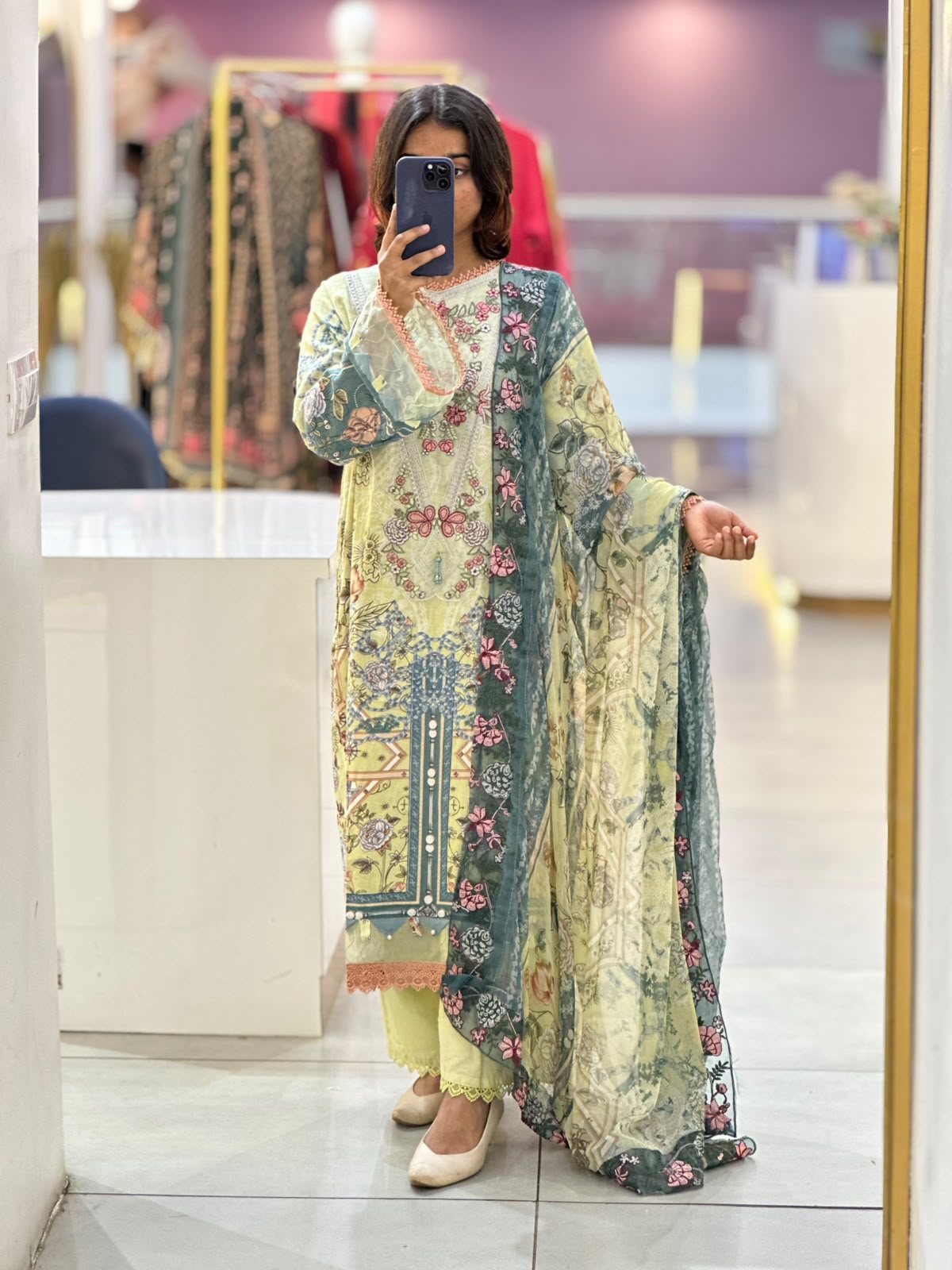 Cotton Embroidered Stitched Suit
