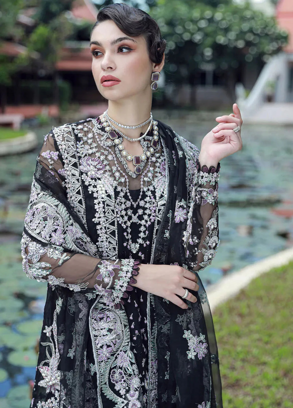Ermina By Ezra Embroidered Net Suit Unstitched 4 Piece