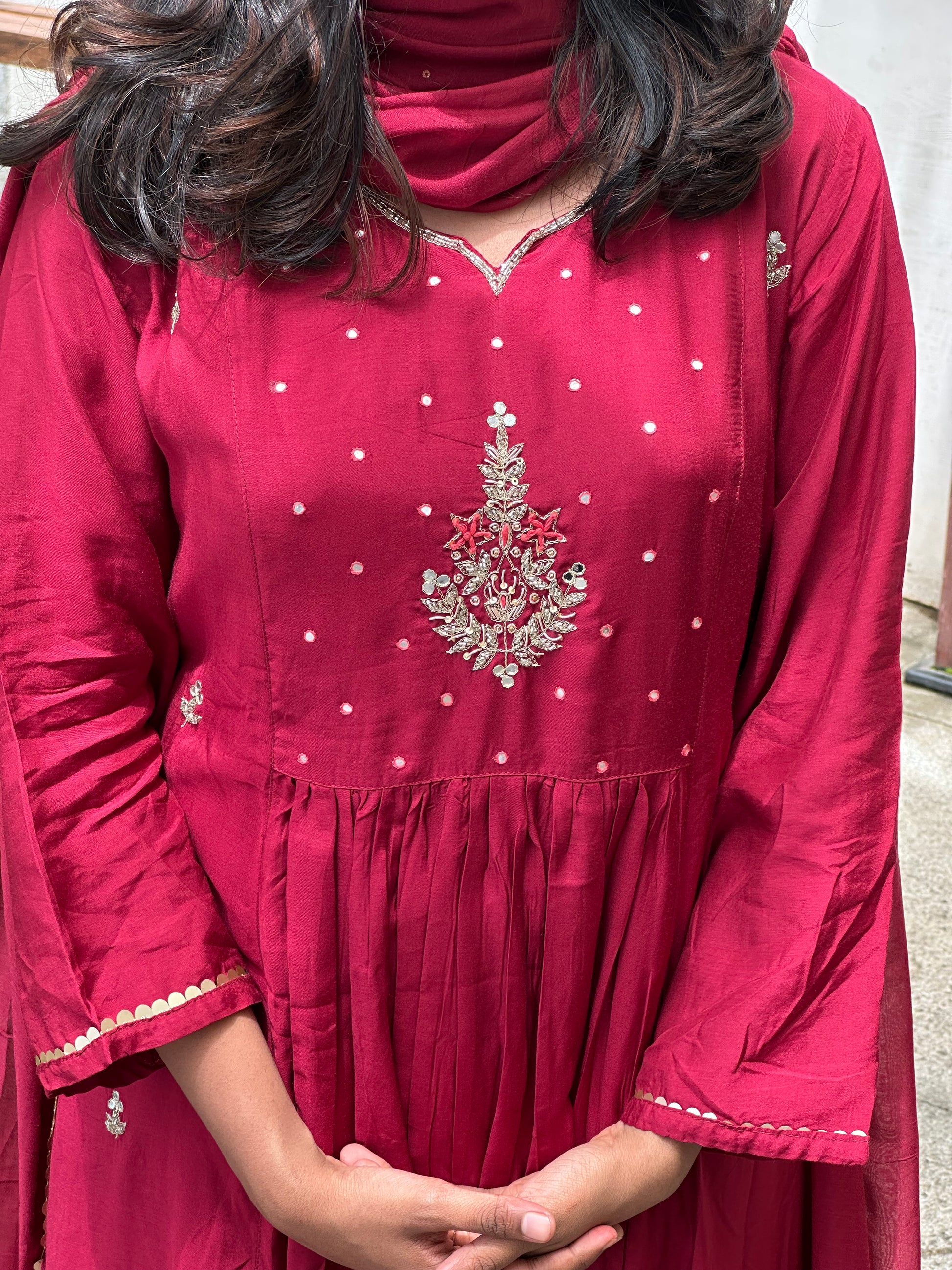 MAL CHANDERI STITCHED 3 PC
