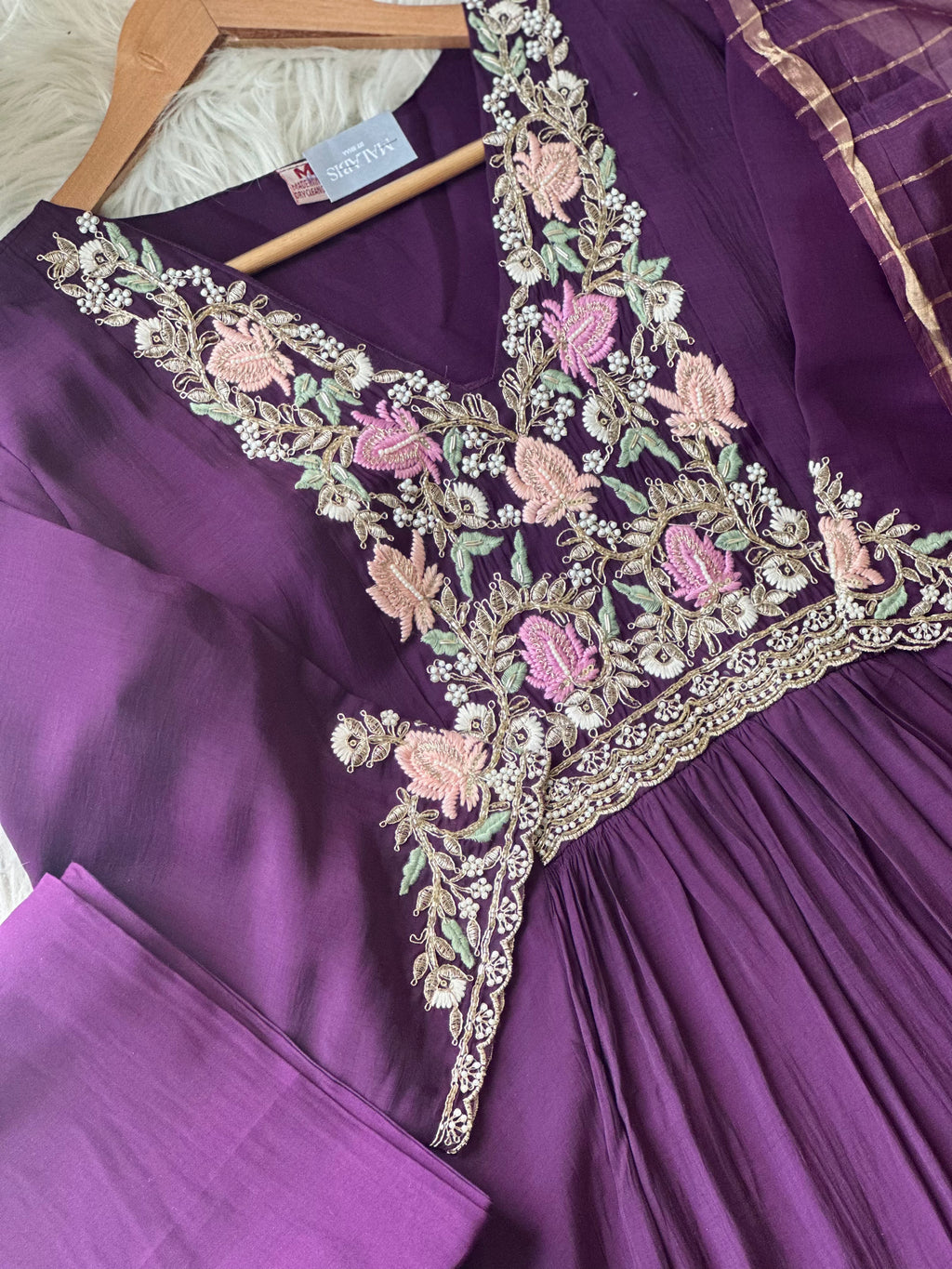 Floral Embroidered Anarkali Suit Set