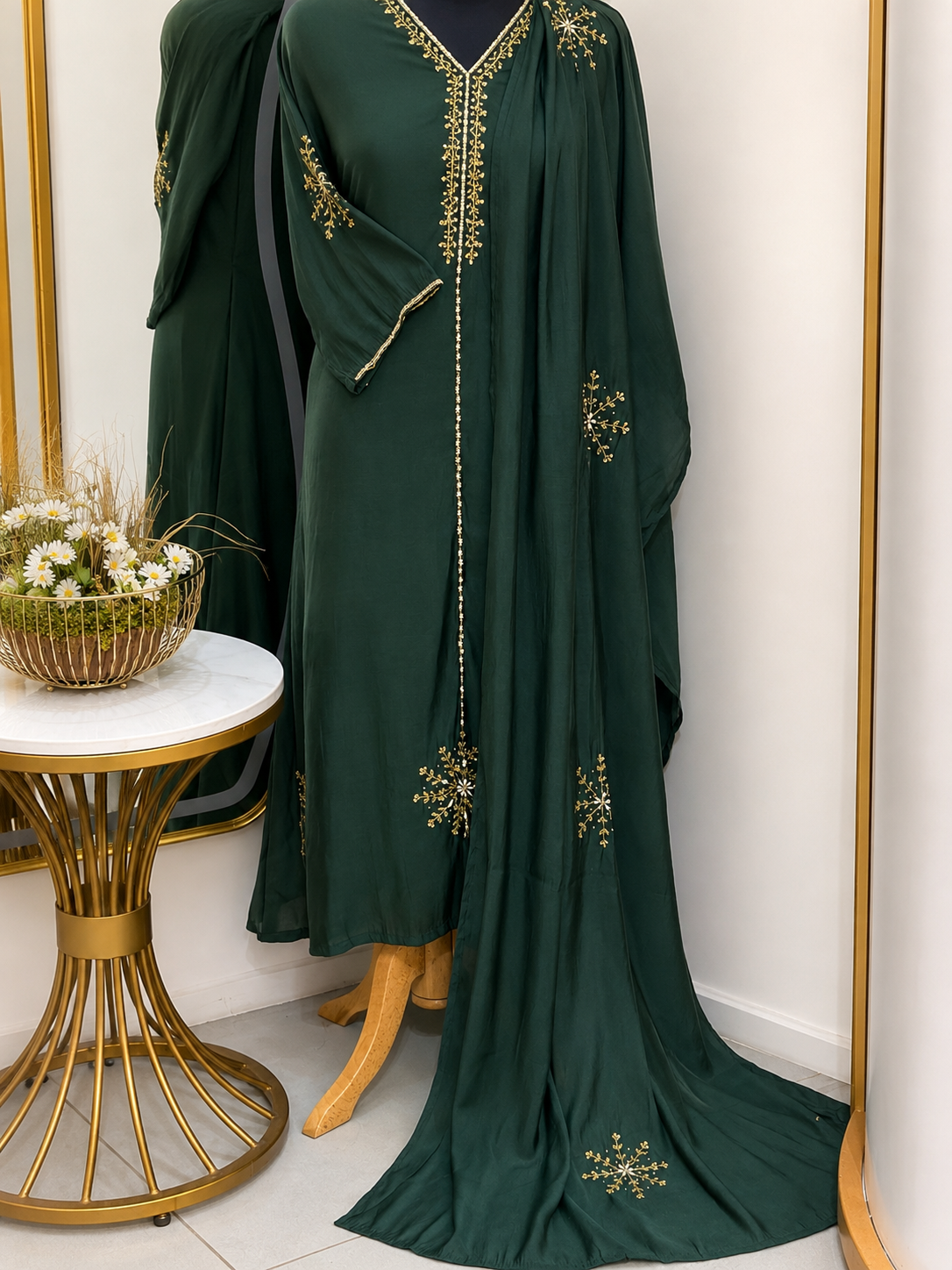 Emerald Green Handworked 3-Piece Suit Set