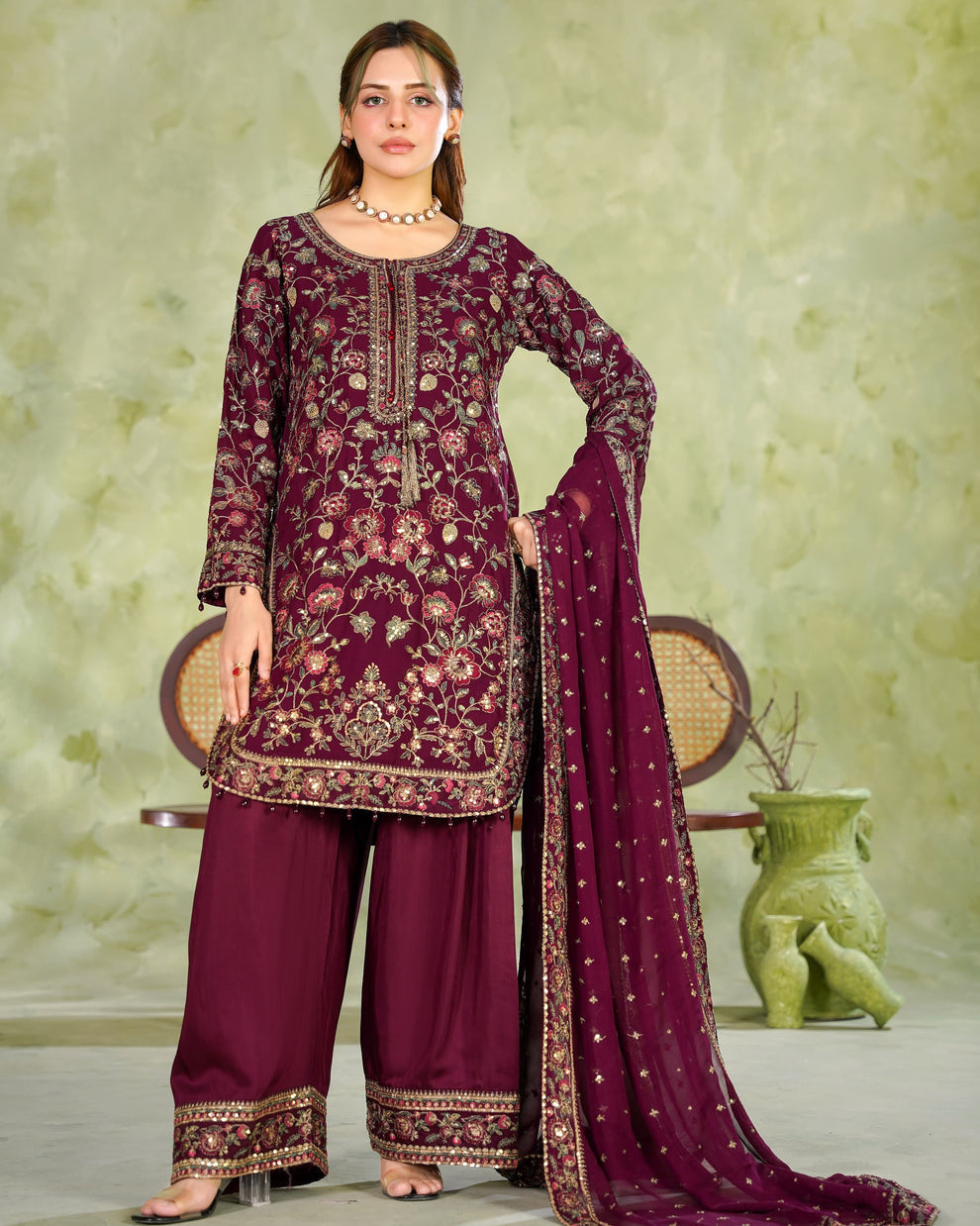 Premium Heavy Partywear Stitched Pakistani Suit