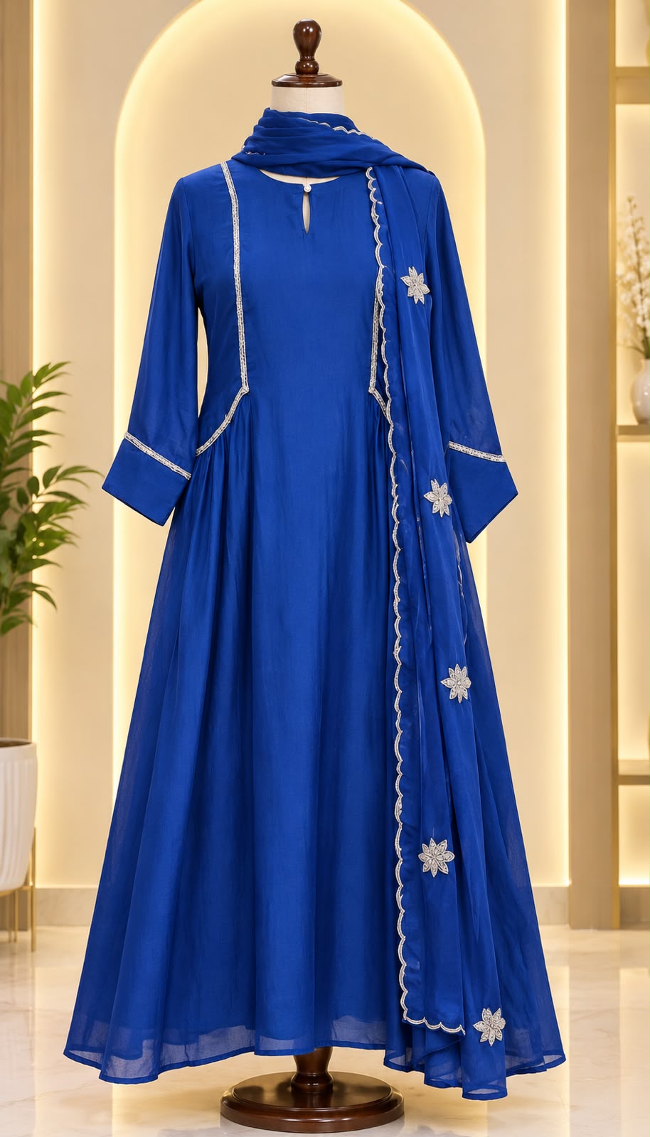Elegant Embroidered Anarkali Suit Set